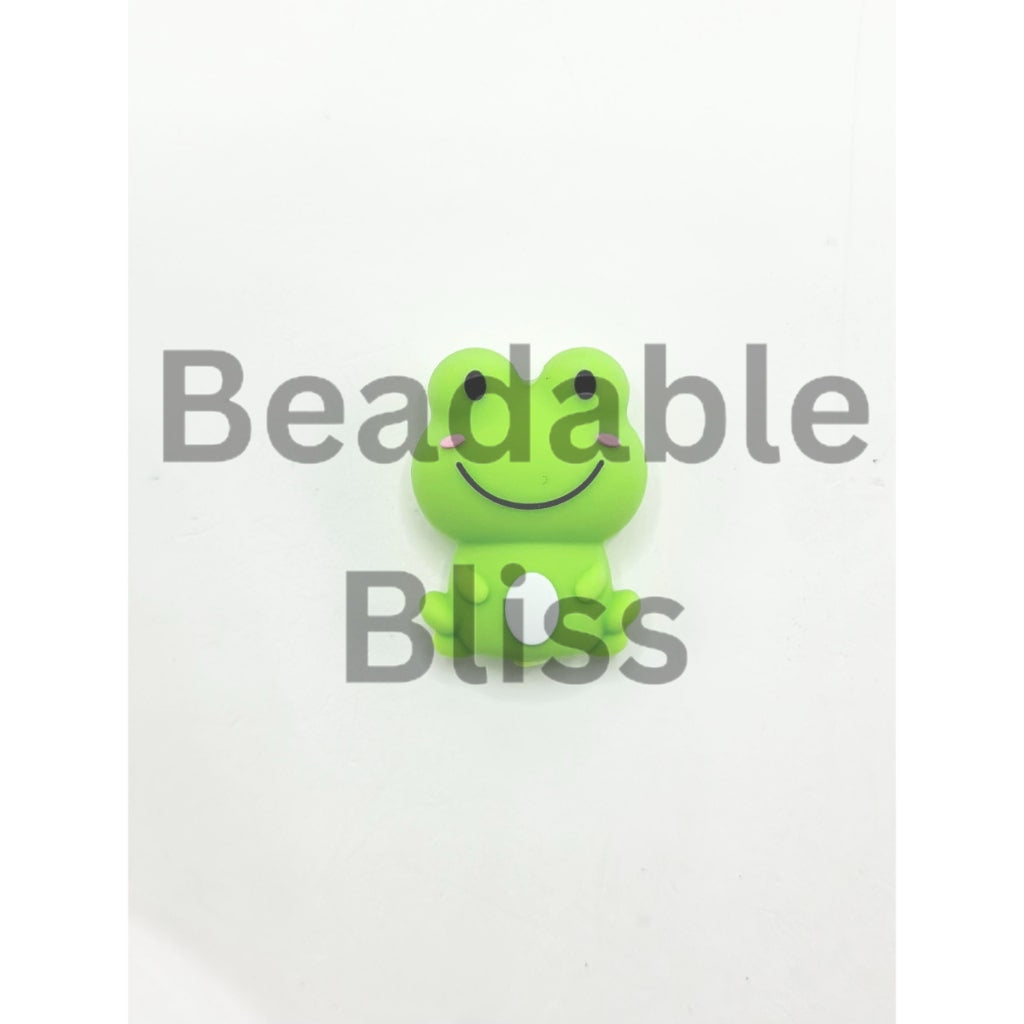 3D Little Cute Frog Silicone Focal Beads