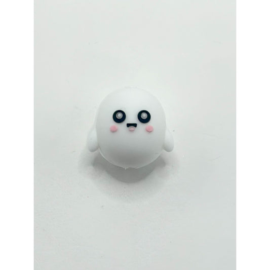 3D Little Cute White Plump Birdie Silicone Focal Beads