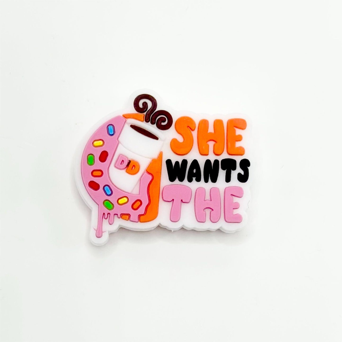 She Wants the Donut Coffee Drink Silicone Focal Beads