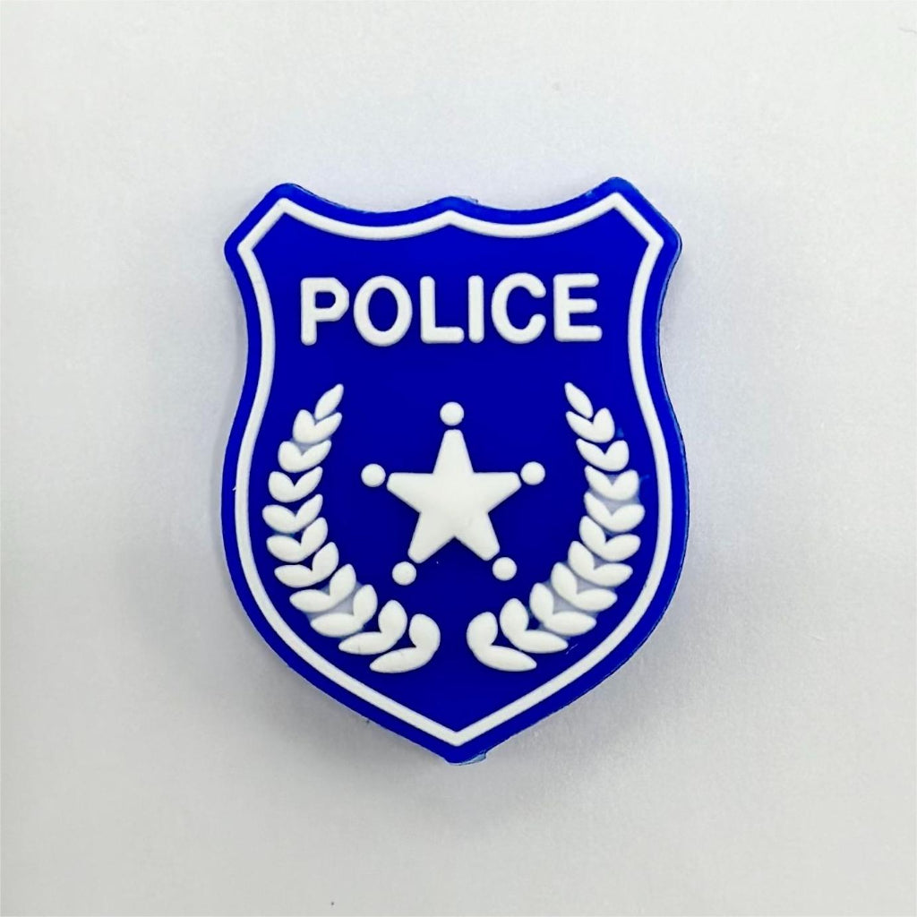 Police Cop Department with Star and Olive Silicone Focal Beads