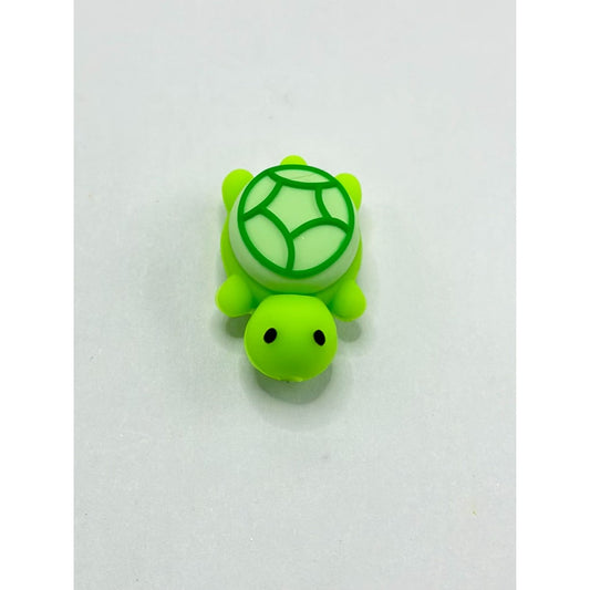 3D Little Cute Green Turtle Tortoise Silicone Focal Beads