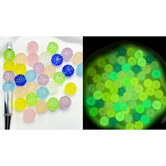 Luminous Translucent Bumpy Acrylic Beads, Random Mix, 16MM