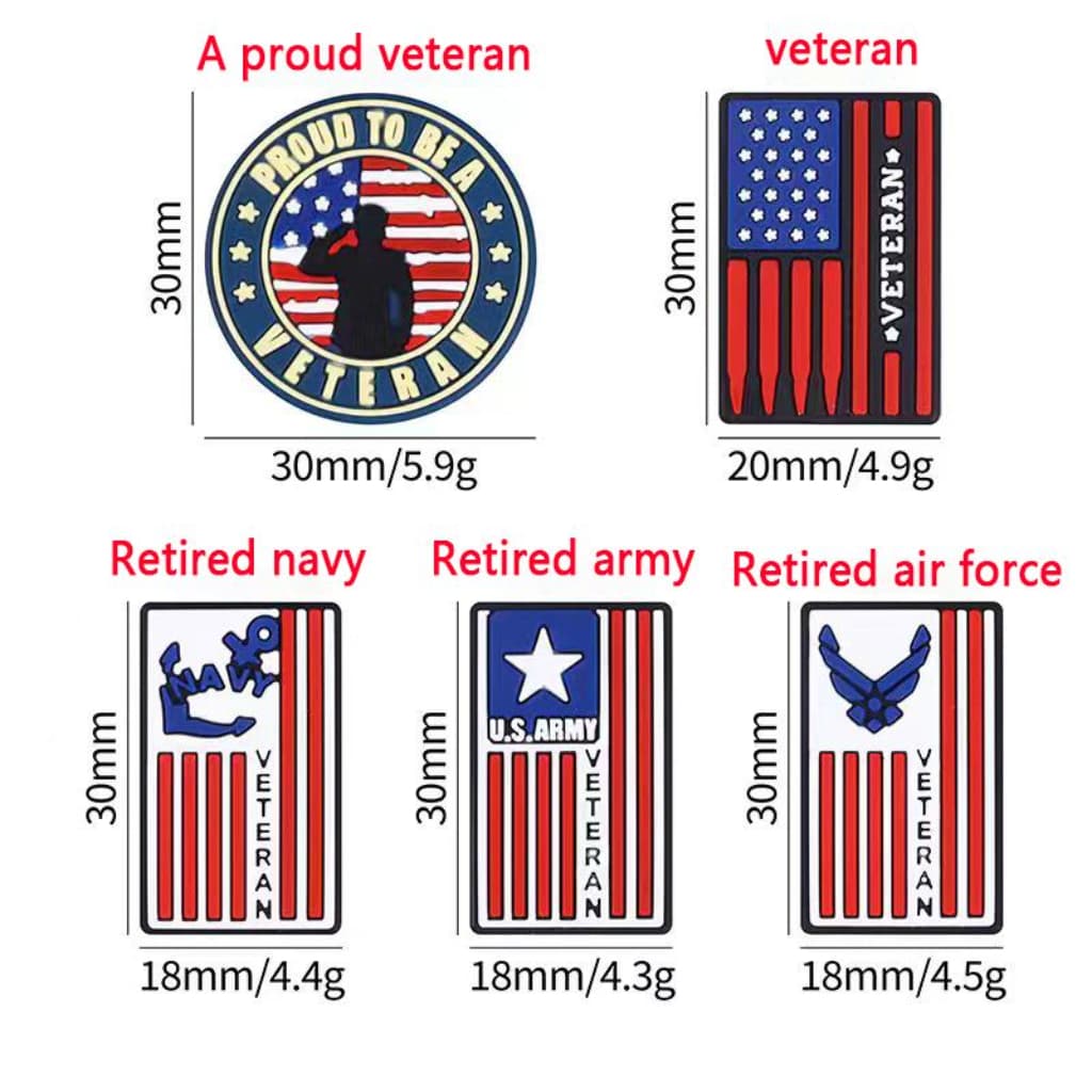 USA America Veteran Navy Army Air Force Silicone Focal Beads