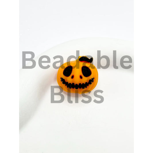 3D Jac Face Pumpkin Silicone Focal Beads