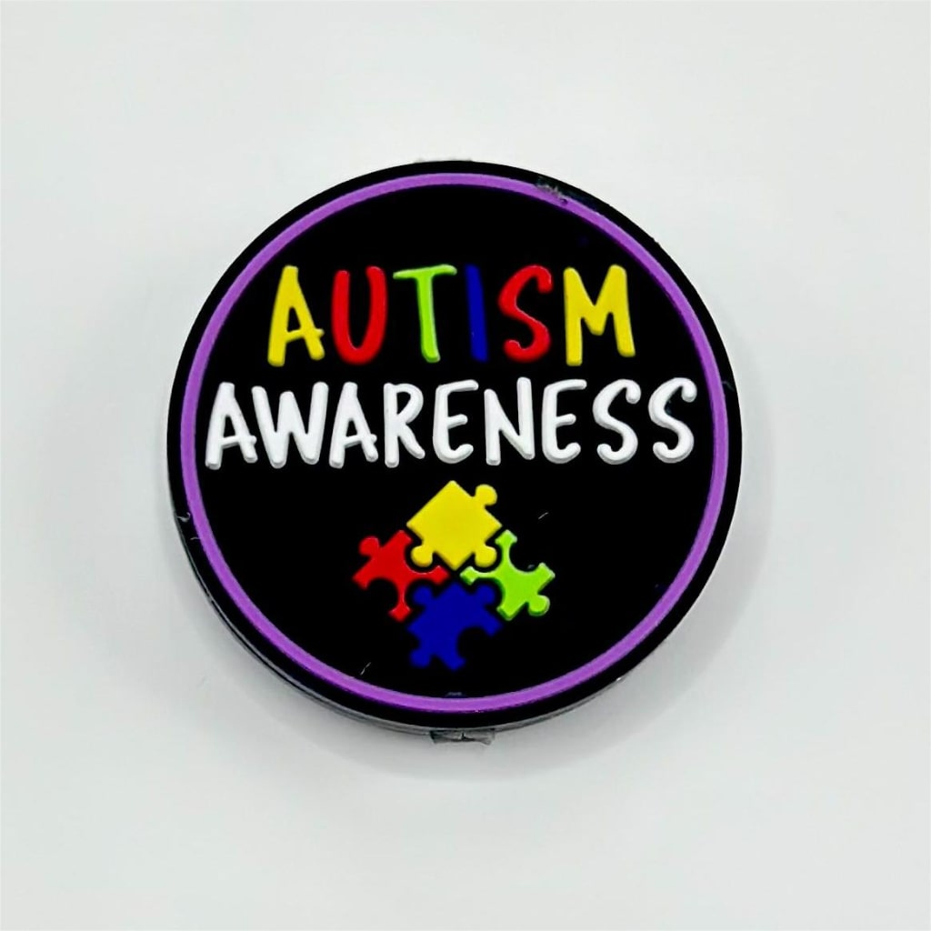 Autism Awareness Puzzle Round Silicone Focal Beads