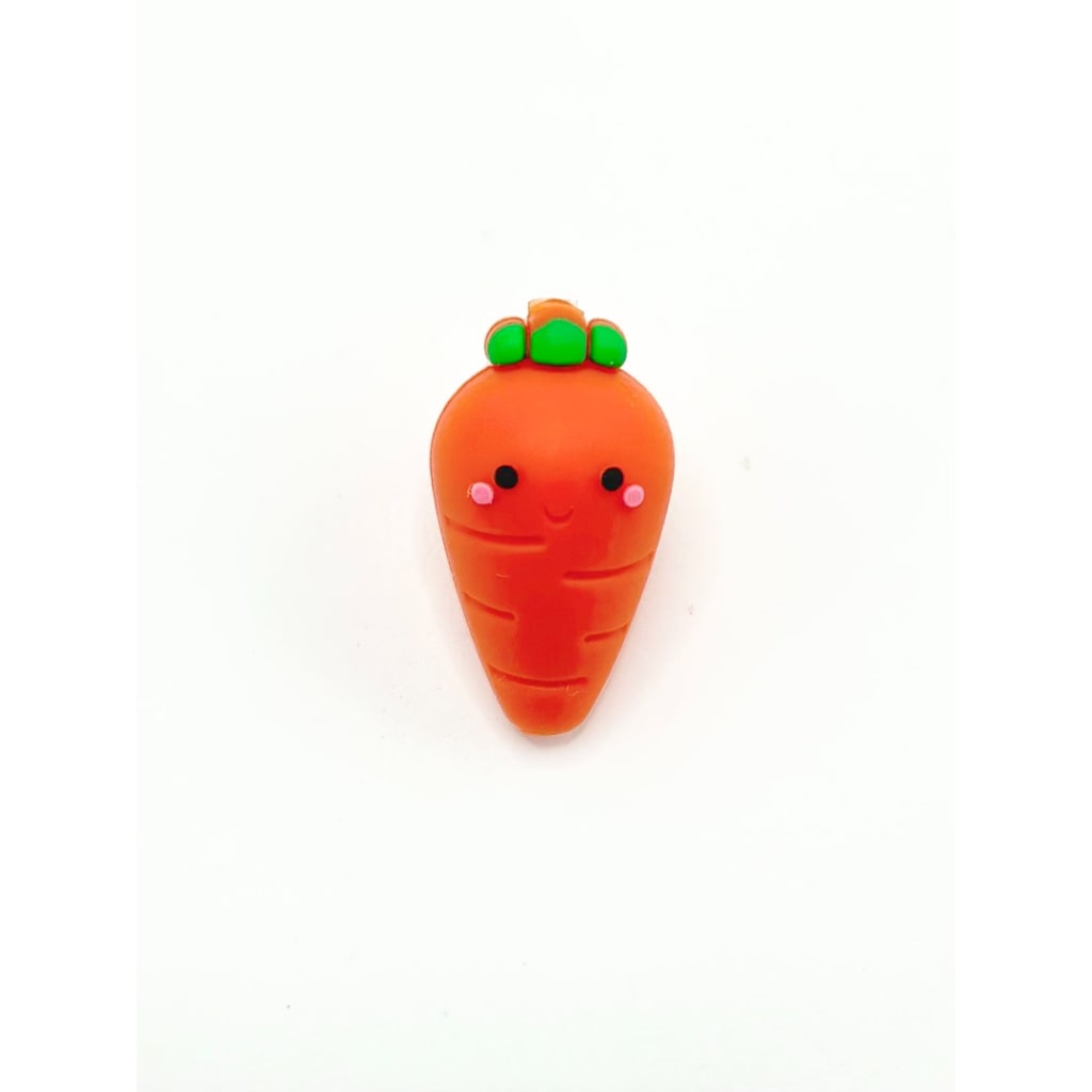 3D Little Cute Orange Smile Face Carrot Silicone Focal Beads