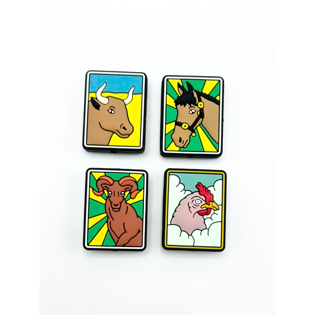 Animals Series Rectangle Silicone Focal Beads