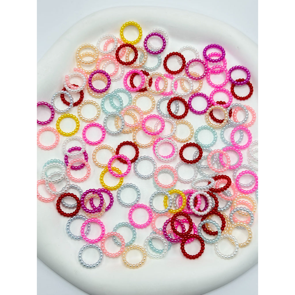 Pearl Spacer Acrylic Beads in Solid Colors, Random Mix, 14MM