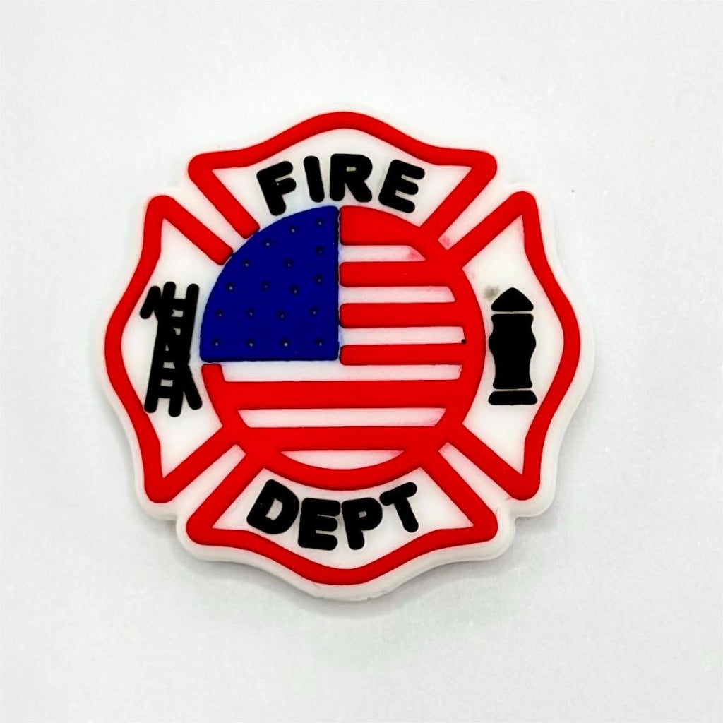 America USA Fire Department Silicone Focal Beads