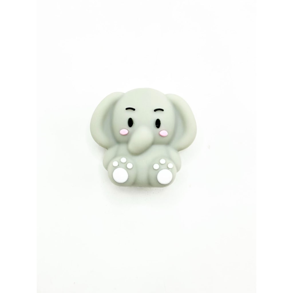 3D Little Cute Elephant Silicone Focal Beads