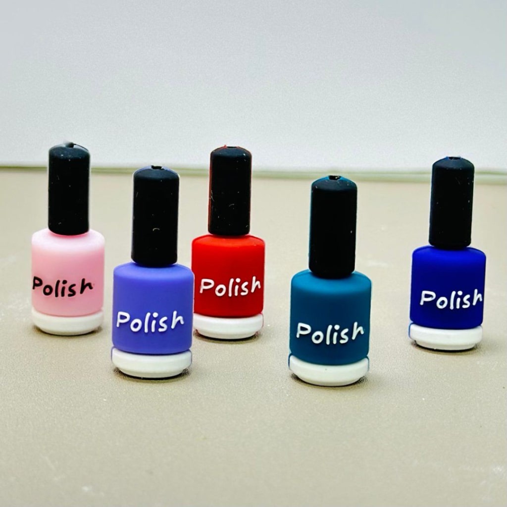 3D Mini Cute Nail Polish Bottles Silicone Focal Beads