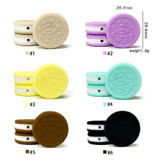 Dopamine Colors Cookies Biscuits Silicone Focal Beads