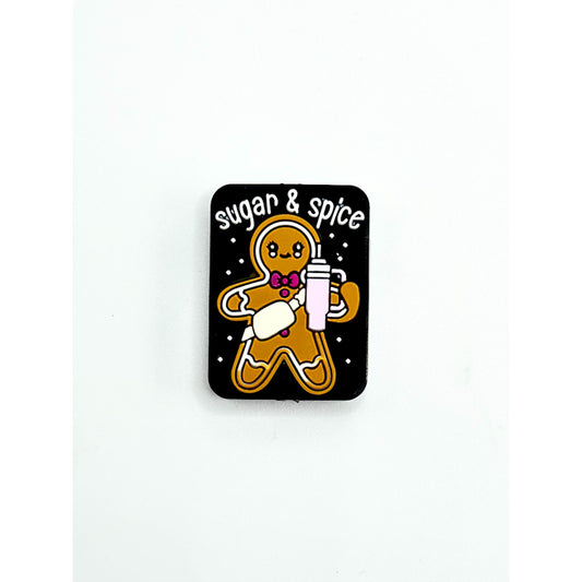 Little Gingerbread Man Sugar Spice Silicone Focal Beads