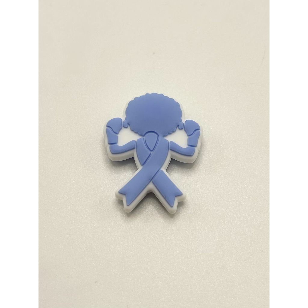 Man Cancer Awareness Men Ribbon Silicone Focal Beads