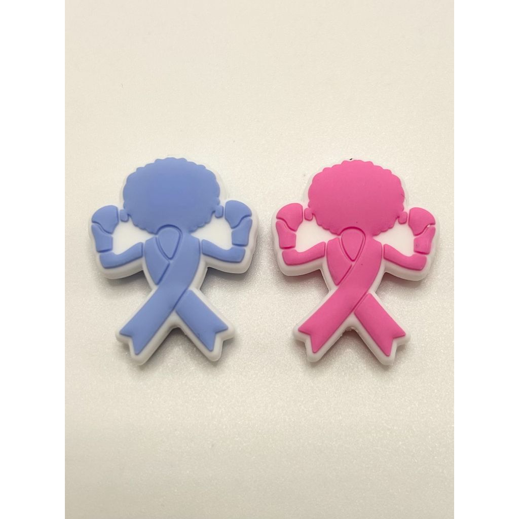 Man Cancer Awareness Men Ribbon Silicone Focal Beads