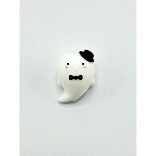 3D Little White Ghost Silicone Focal Beads