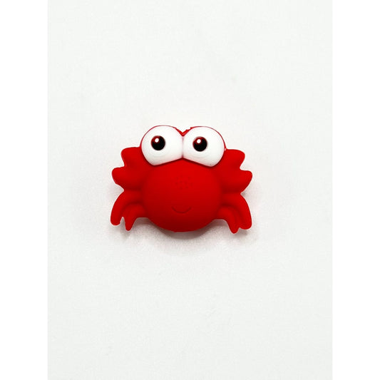 3D Red Cute Crab Silicone Focal Beads