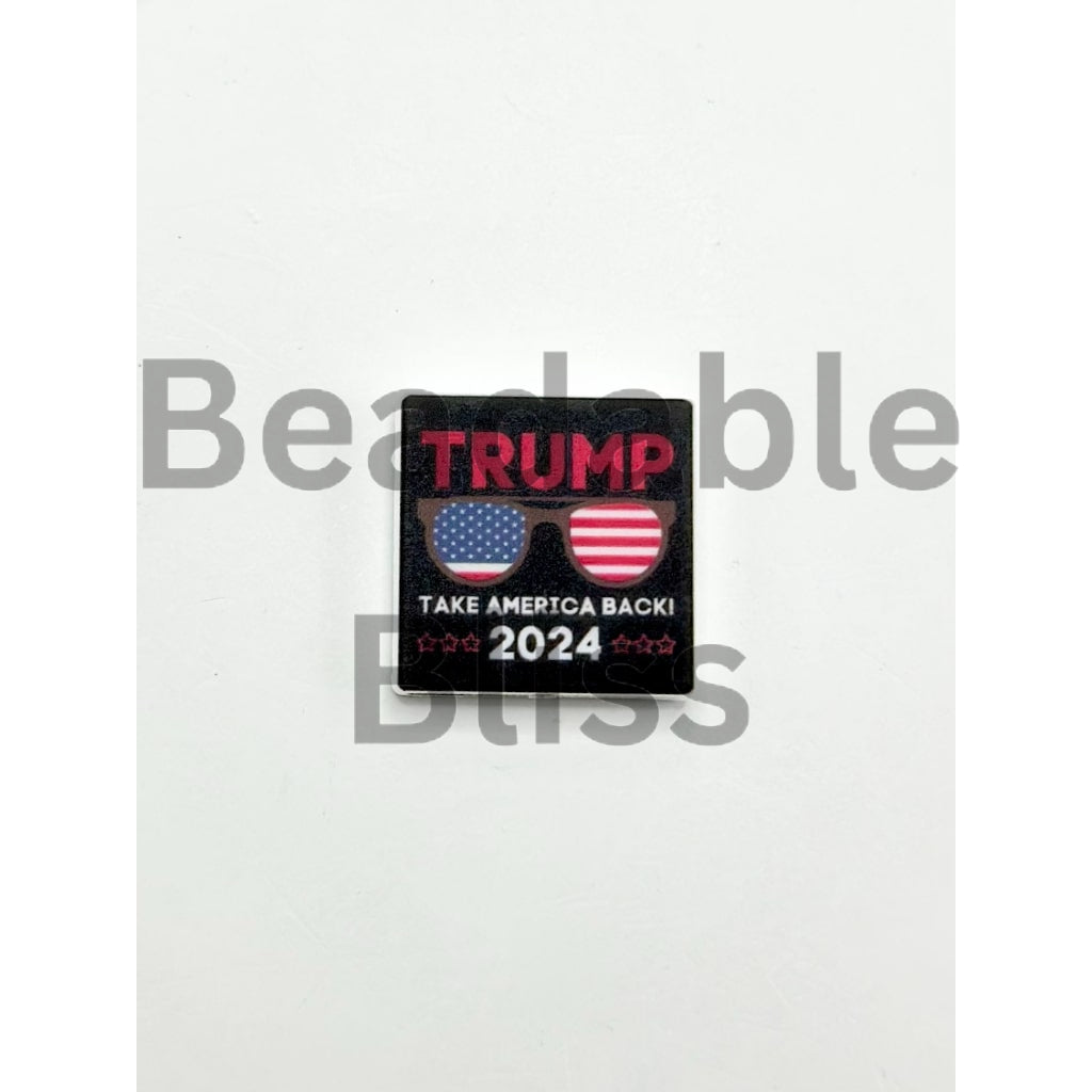 Tramp Take America Back USA Flag Glasses 2024 Silicone Focal Beads