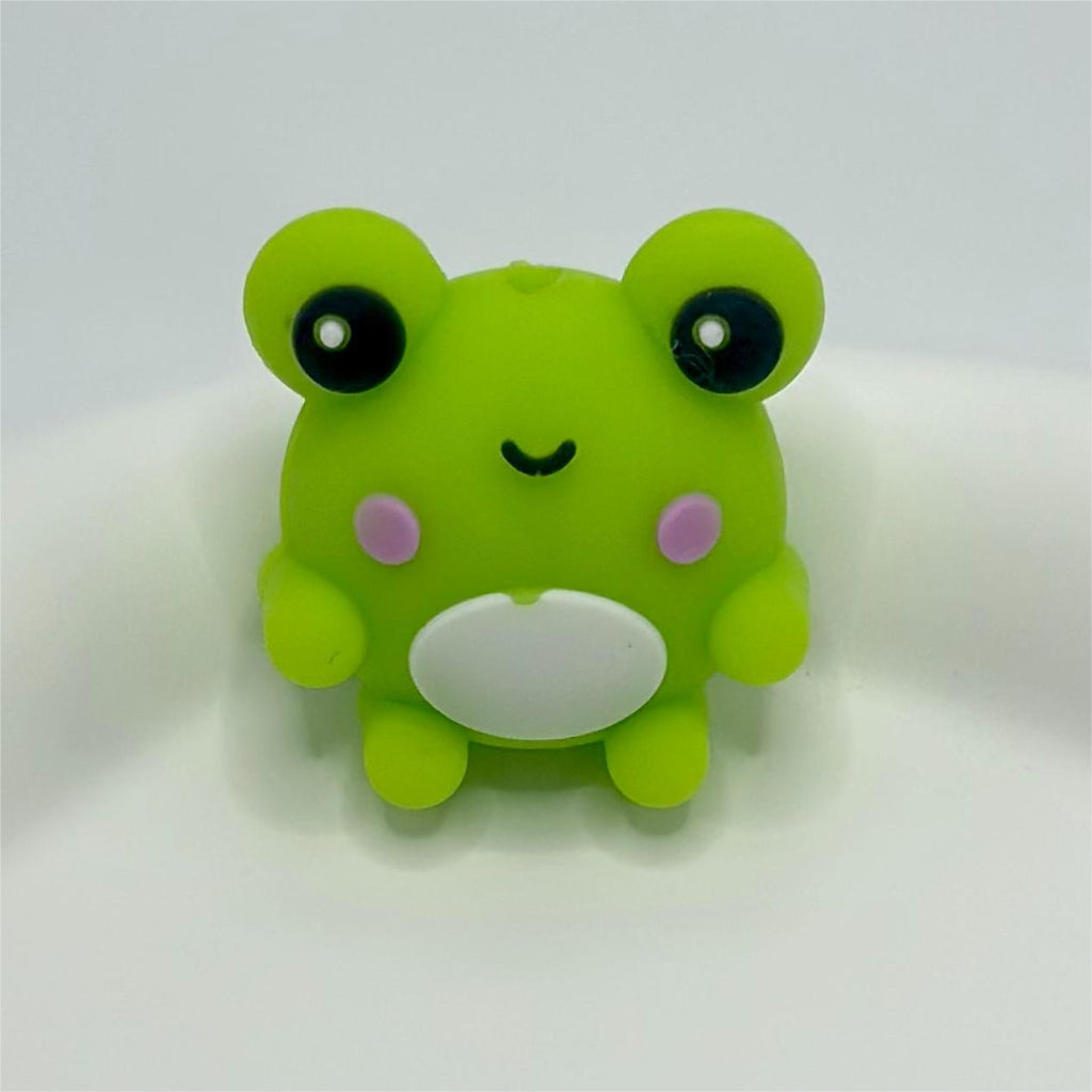 3D Green Frog Silicone Focal Beads