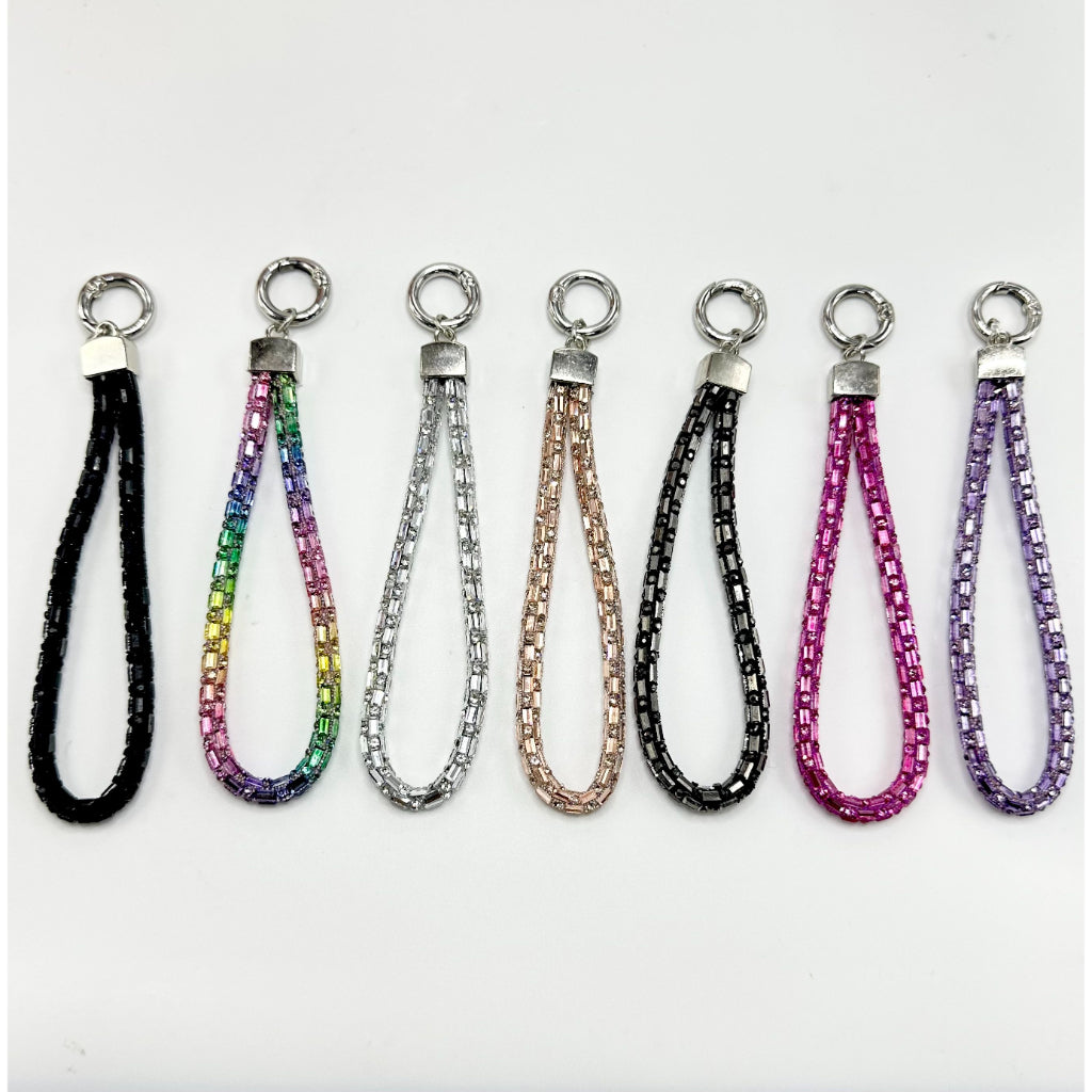 Anti-lost Cellphone Chain with Glass Rhinestone Strap, Around 140MM