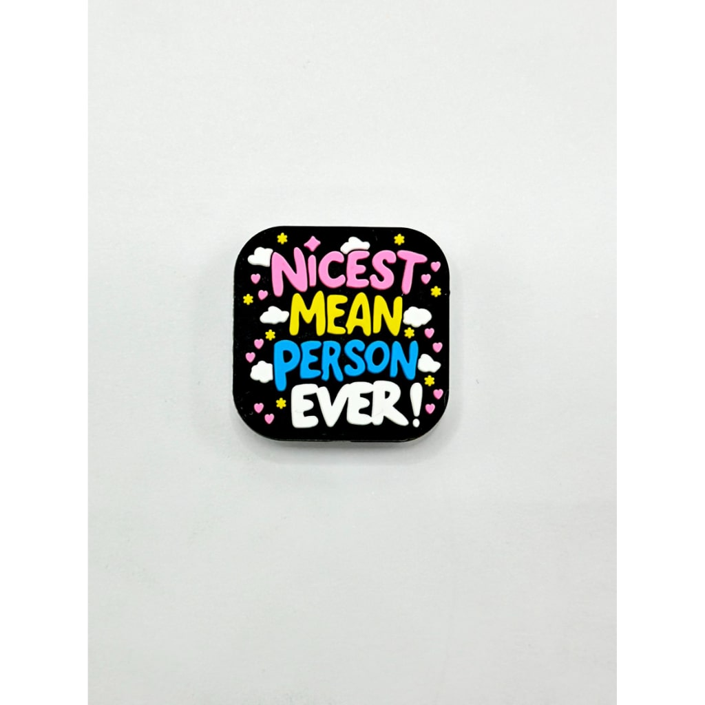 Nicest Mean Person Ever Silicone Focal Beads