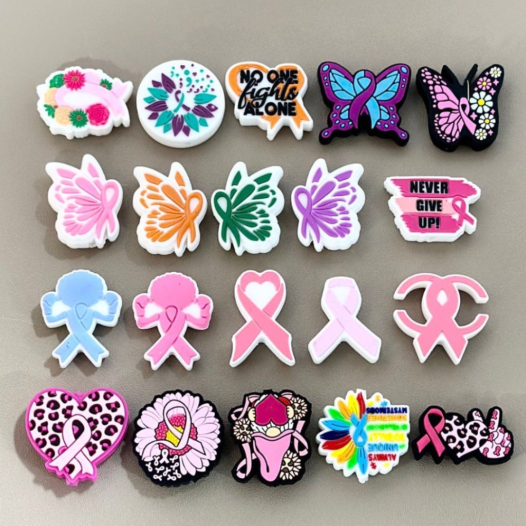 Cancer Awareness Series Silicone Focal Beads, Random Mix