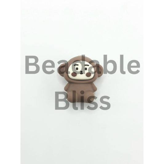 3D Little Cute Monkey Silicone Focal Beads