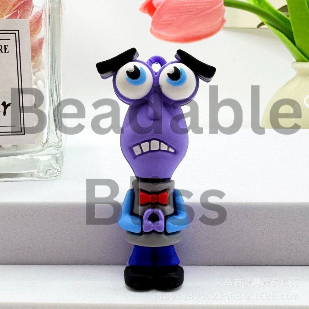 Large 3D Insid Out Family Cartoon Rubber Pendant for Keychain, Please Read the Description