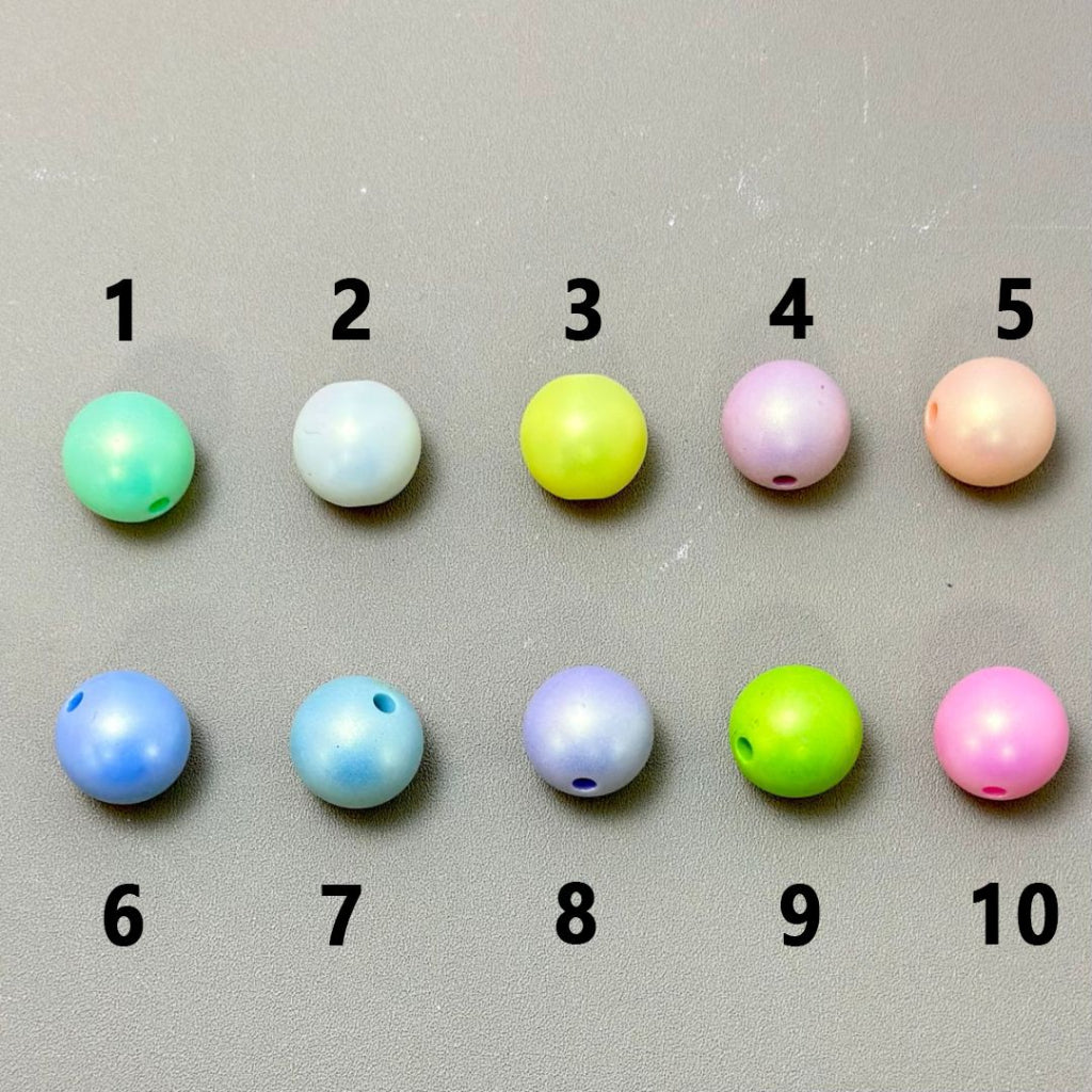 Matte Multi-Color Round Acrylic Beads, Random Mix, 16MM, Please Read the Description