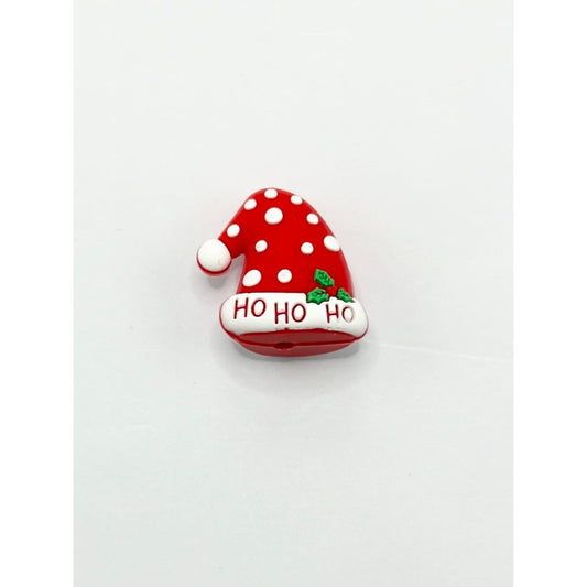 3D Cute Red Christmas Hat Silicone Focal Beads