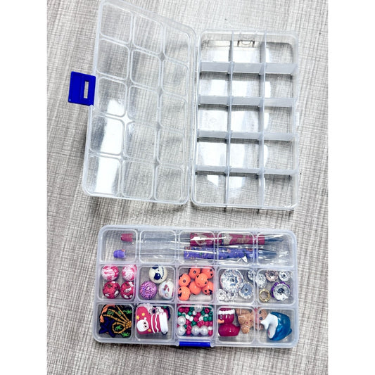 Beadable DIY Plastic Clear Jewelry Storage Rectangle Shape Display Box, 9.8*2.2*17.3CM, Please Read the Description