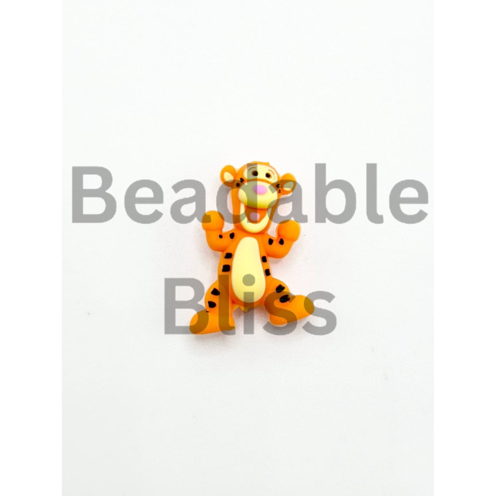 3D Tiger Winni the Poo Cartoon Silicone Focal Beads