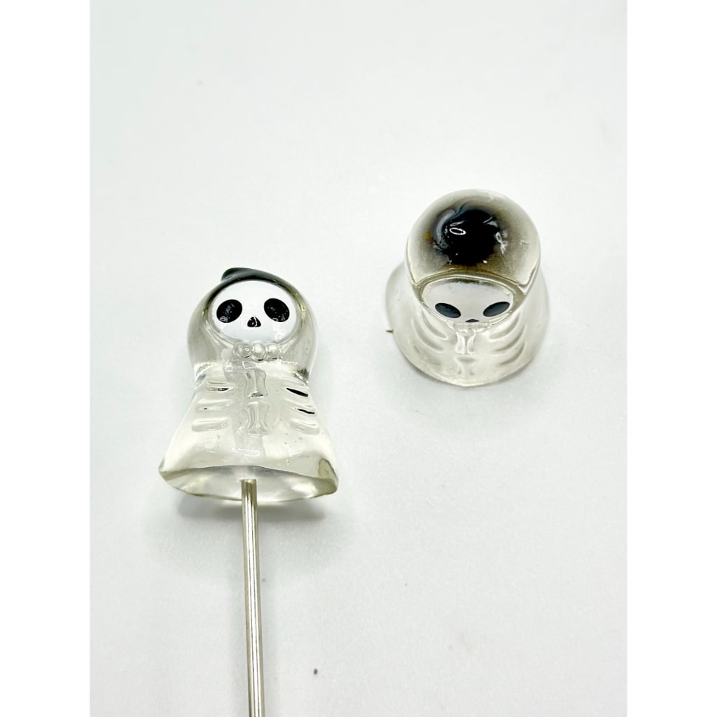 Cute Halloween Crystal Ball Clear Ghost Pen Toppers Beads, Around 10-13MM