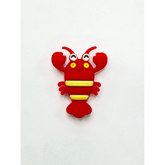 3D Red Cute Lobster Silicone Focal Beads