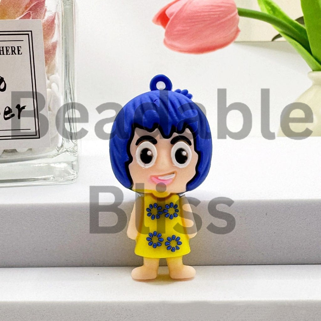 Large 3D Insid Out Family Cartoon Rubber Pendant for Keychain, Please Read the Description