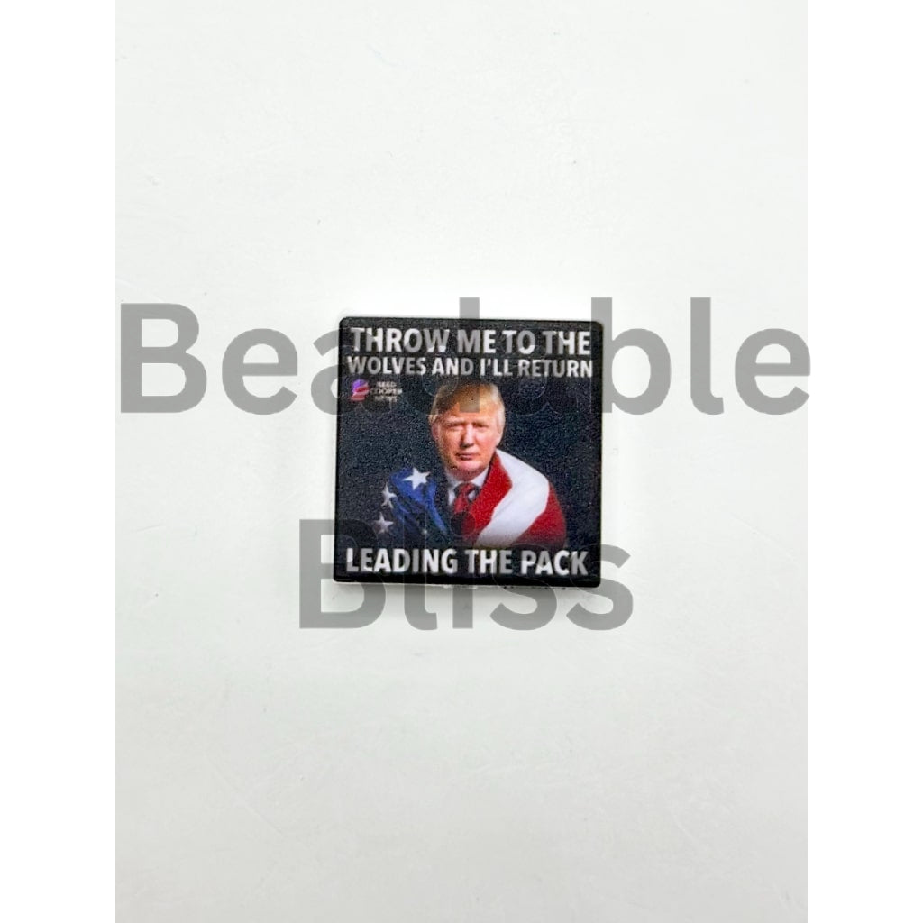 Throw Me to the Wolves and I'll Return Leading the Pack Tramp USA Election 2024 Silicone Focal Beads