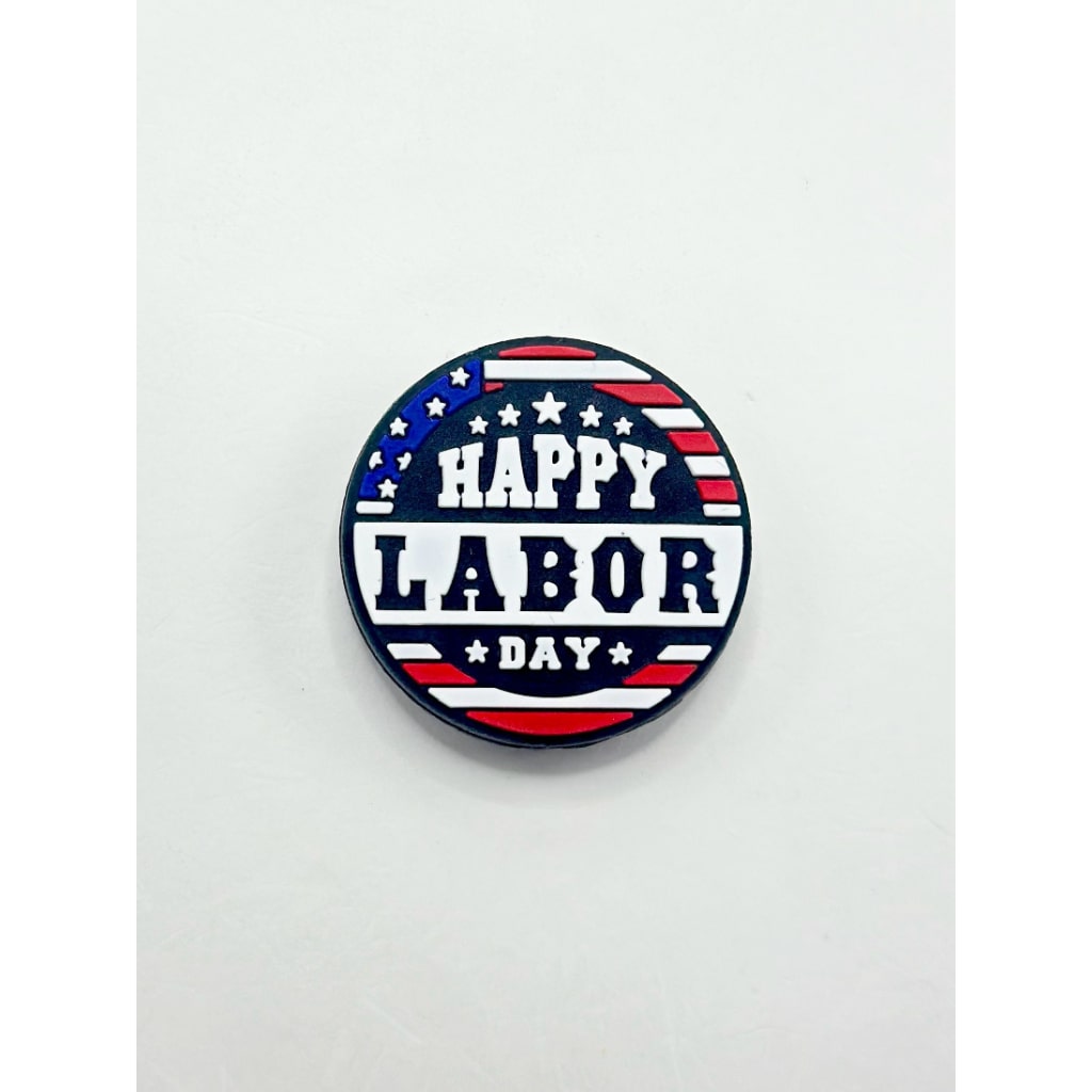 Happy Labor Day USA American Flag May 1st Silicone Focal Beads