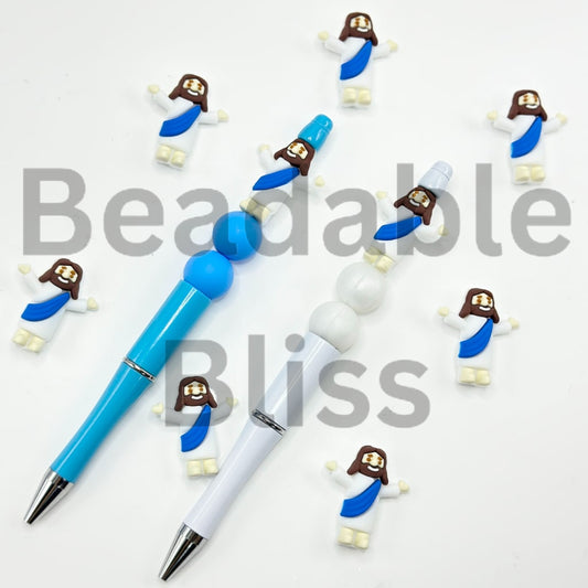 3D Mini Jesus Easter Figure Christianity Silicone Focal Beads