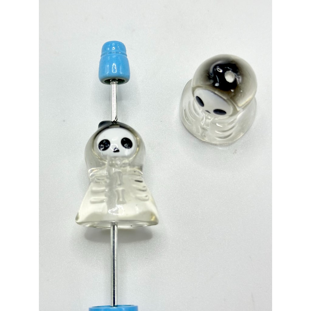 Cute Halloween Crystal Ball Clear Ghost Pen Toppers Beads, Around 10-13MM