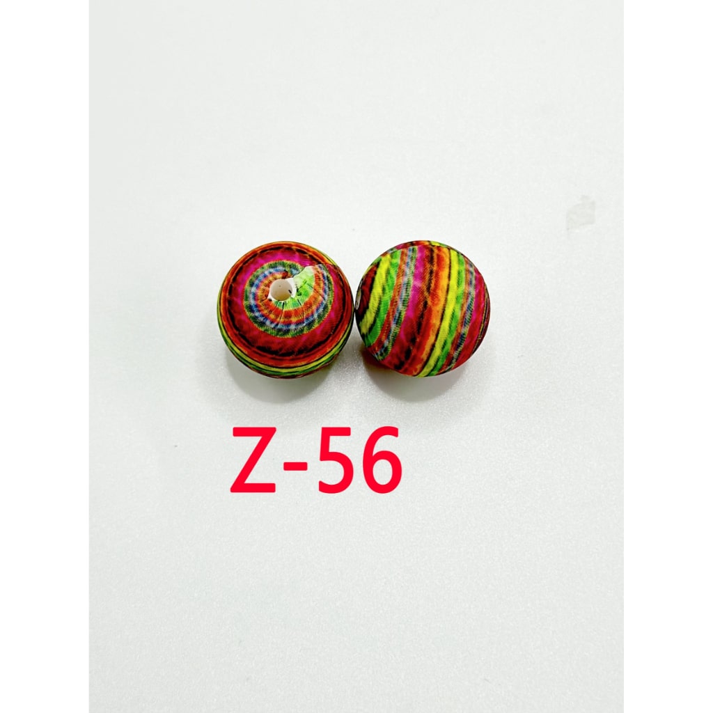 Abstract  Multi-Color Stripes Round Printed Silicone Beads 15mm, Number Z-56