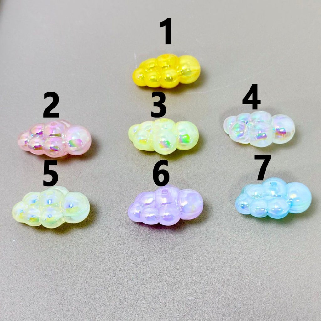 Bling Bling Shiny Colorful Jelly Color Cloud Acrylic Beads, Around 30*21MM, Please Read the Description