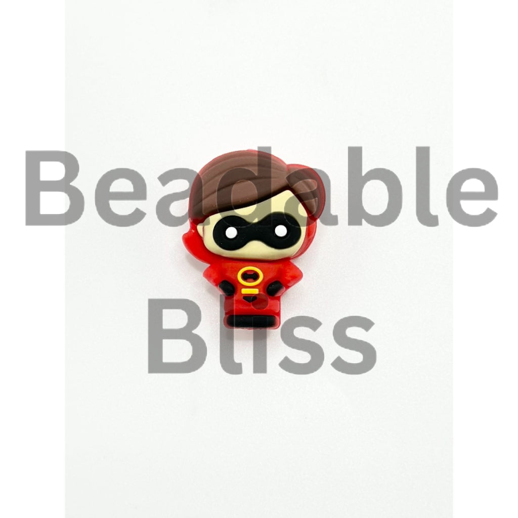 3D Little Cute Super Her Silicone Focal Beads