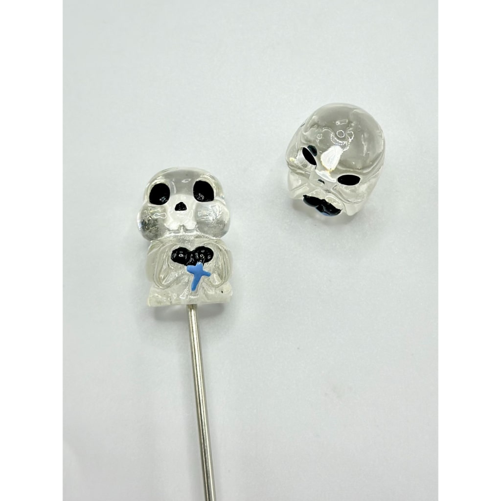 Cute Halloween Crystal Ball Clear Ghost Pen Toppers Beads, Around 10-13MM