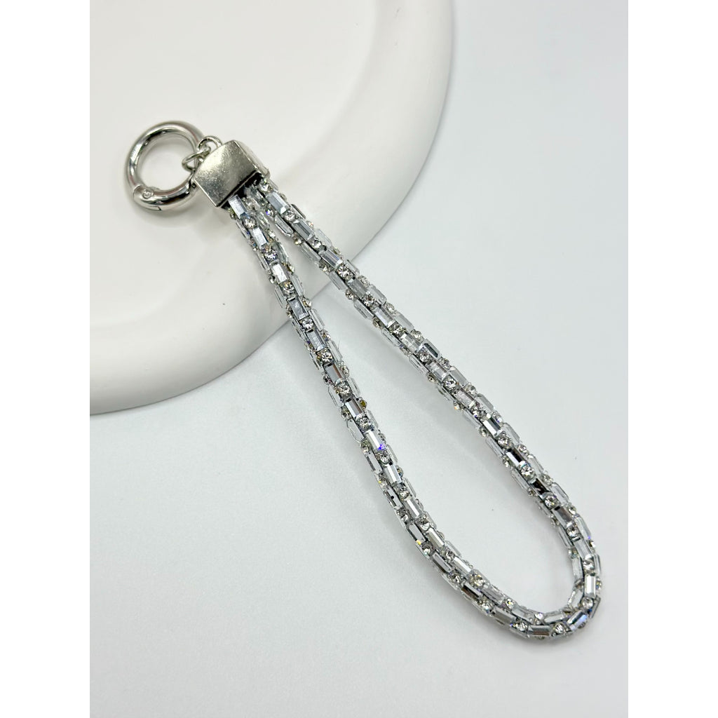 Anti-lost Cellphone Chain with Glass Rhinestone Strap, Around 140MM