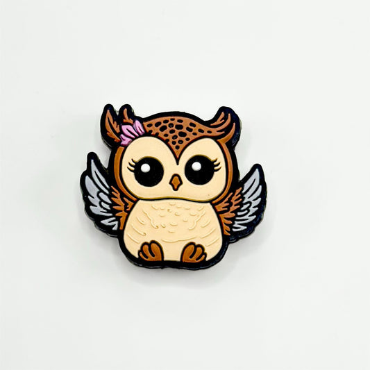 Cute Chubby Little Owl Silicone Focal Beads