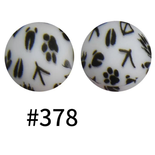 Animal Printed Silicone Beads