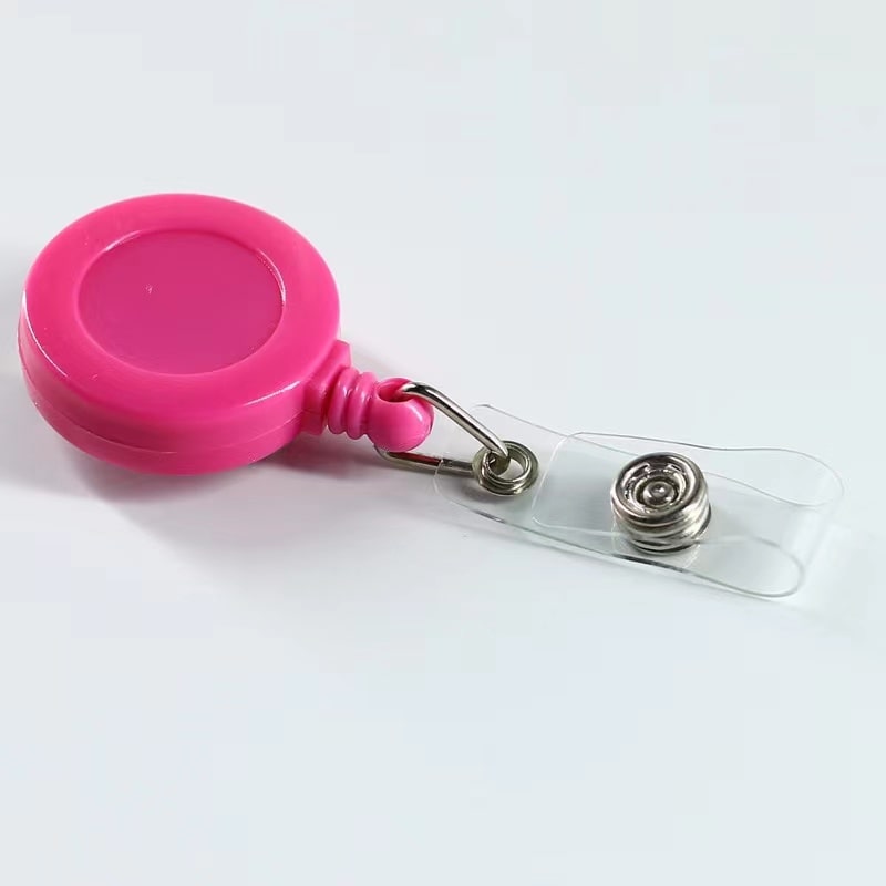 Badge Reel - Hot Pink - Retractable with Vinyl Strap and Slide Clip (Qty 1)